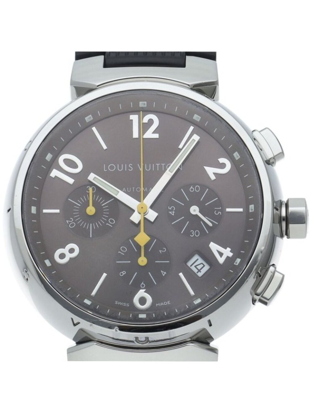 Louis Vuitton Tambour Chronograph 41 SS Rubber Watch Brown